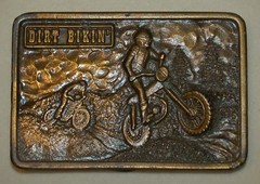 VINTAGE Belt Buckle Dirt Bikin&rsquo; Bergamot Brass 1976 Made in USA