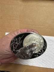 Vintage Howling Wolf Belt Buckle