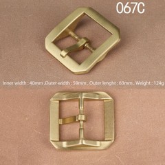 Octagonal Solid Brass Pin Belt Buckle For Men Women Leatherwork Craft DIY 4.0CM