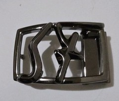 AUTH. SALVATORE FERRAGAMO GUNMETAL SF BELT BUCKLE FOR 1.3&Prime; WIDE BELT STRAP