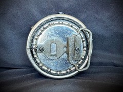 “Orbital Pressure” New OOAK Industrial Belt Buckle Blue Steel Darren McNeese
