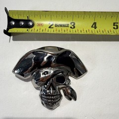 Silver Black Pirate Skull Metal Belt Buckle