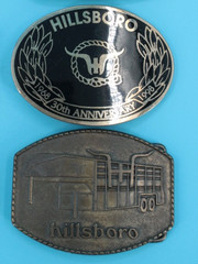 Vtg 80s/90s Hillsboro Kansas Trailers Brass Belt Buckle Lot of 12 1984 1985 1986