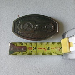 Ariat Western Oval Logo Belt Buckle Silver Tone Metal Men&rsquo;s 1.5in MPN 634