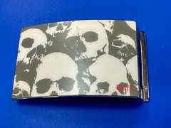 Multiple Skulls Silver Tone Picture unique Belt Buckle – Blood Red Batra