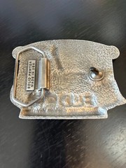 Vintage Collectible Elder Corporation Solid Ground Pewter Belt Buckle