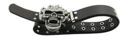NORICAP Men And Women Metal Skull Head Leather Buckle Belt Waist Medium, K4b