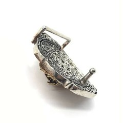 Brass & White Copper 3D Tiger Belt Buckle, Suitable for belts 1.5-in wide