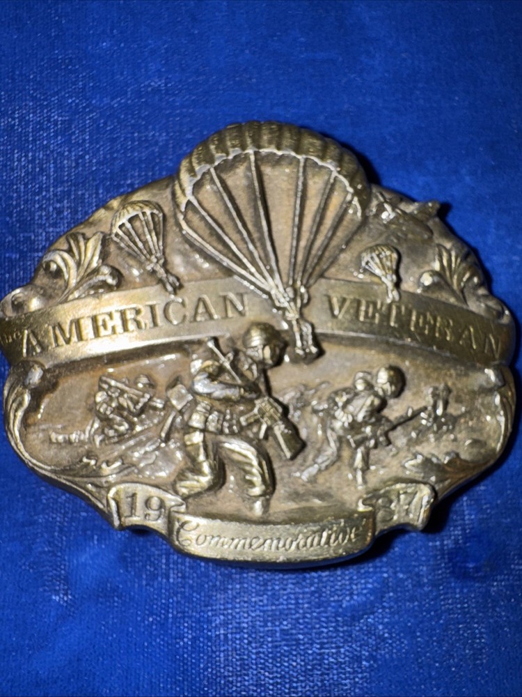 SISKIYOU THE AMERICAN VETERAN COMMEMORATIVE BELT BUCKLE 1987 LIMITED ED.186/2500