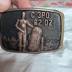 Basic Tool & Supply Star Wars C-3PO R2-D2 Solid Brass Plate Belt Buckle 1.5&Prime;