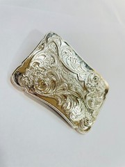 Designer Western Buckle- Unisex Shiny Silver Rectangular Shape Belt Buckle 40mm