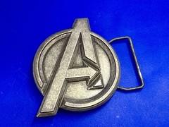 Marvel Comics Avengers Superhero Movie Logo Silver Color Used Belt Buckle