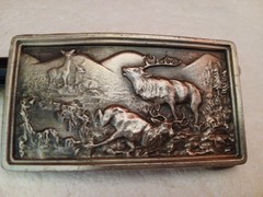 1977 Vintage Bergamot Brass works belt Buckle with a deer