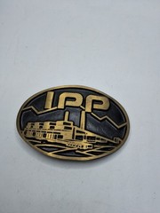 IPP Intermountain Power Project Solid Brass Belt Buckle, Dynabuckle Provo UT