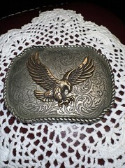 Eagle Belt Buckle Silver Tone Heavy Detailed Men&rsquo;s