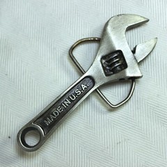 VTG 1979 Bergamot Brass Works Metal Belt Buckle Crescent Wrench Made USA D 12
