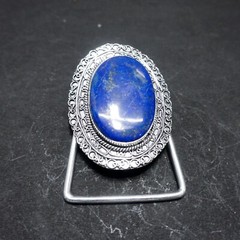 Natural Lapis Lazuli Gemstone Handmade 925 Sterling Silver Vintage Belt Buckle