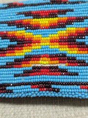 vintage NATIVE AMERICAN belt buckle BEADED handcraft NAVAJO indian western