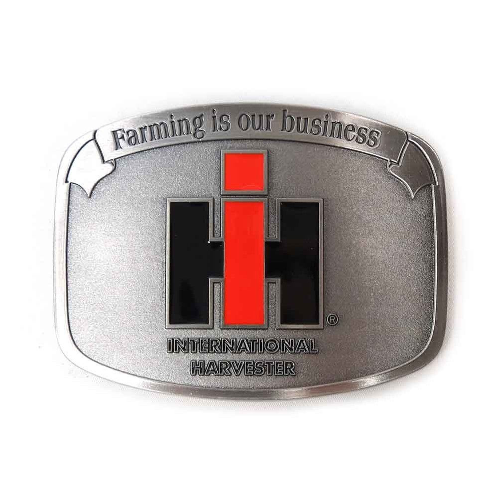 IH Farming is Our Business Brushed Pewter Metal Belt Buckle ZJD618