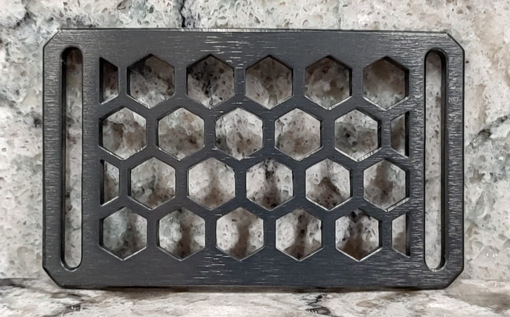 GRIP6 BELT BUCKLE – HONEYCOMB – GUNMETAL – 1.5 INCH WIDE