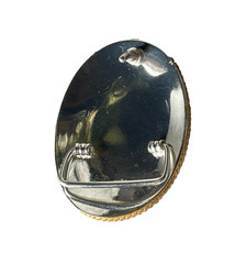 Western Initial Belt Buckle 3.5 x 2 5/8 in Oval S Silver Engraved Gold 1.75