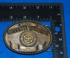 Gillette Wyoming 1998 18th Internatonal Powder Basin Section Of ASSE Belt Buckle