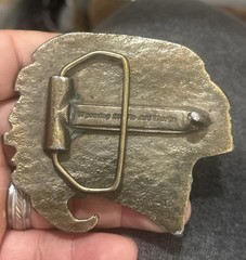 Vintage 1970s Wyoming Studio Art Works Native American Chief Belt Buckle