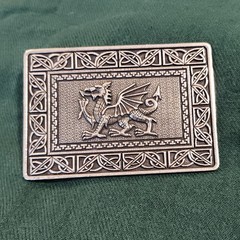 Gaelic Themes St Kilda Silver Welsh Dragon Celtic Knot Kilt Belt Buckle Scotland