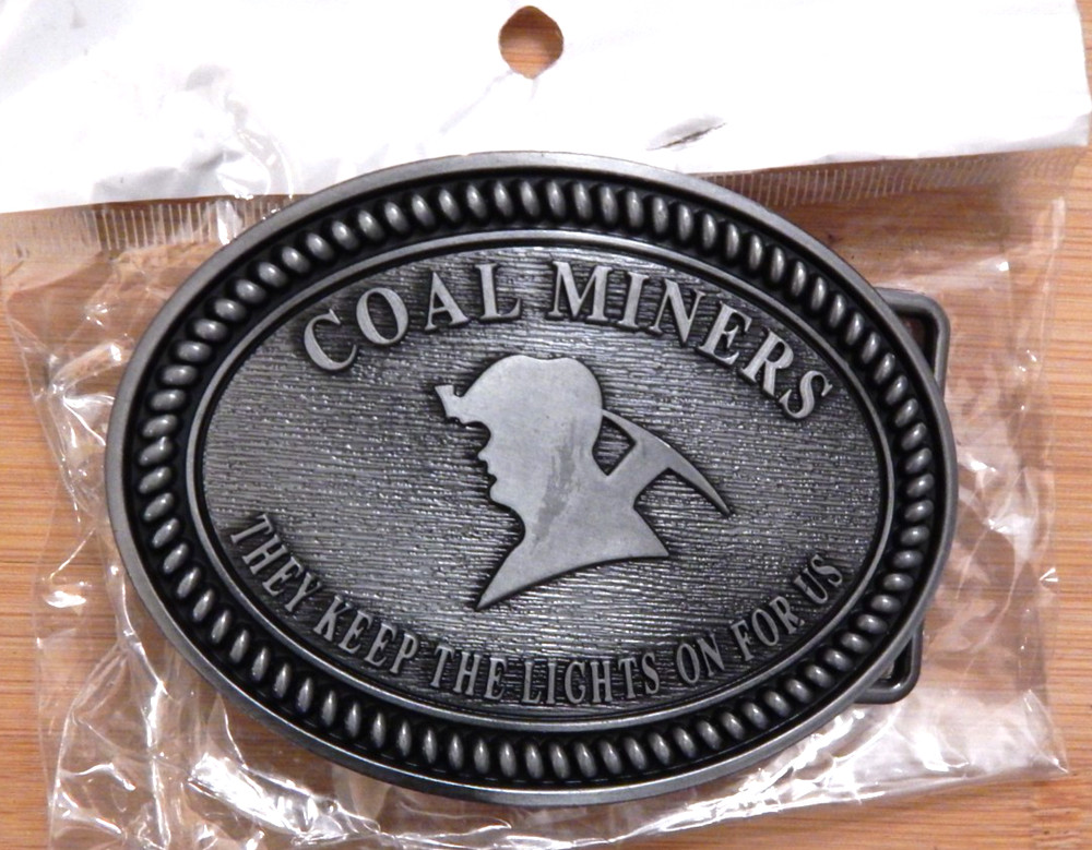 ⛏ NEW!! Coal Miners THEY KEEP THE LIGHTS ON Tradesman Occupational Belt Buckle