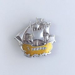 Vintage Style Enamel Warship Boat Belt Buckle Boucle de Ceinture