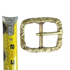 Handmade Solid Brass Belt Buckle USA | 1.5&Prime; « THE ROAD » Retro Artisan Buckle Men