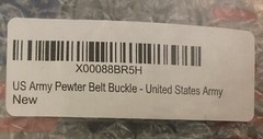 U.S. Army Pewter Belt Buckle, New with Tags