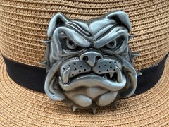 Antiqued Silver Retro British Dog Western Belt Buckle