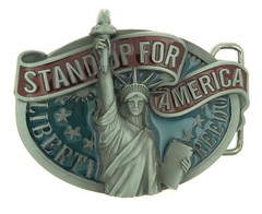 Statue of Liberty Stand Up For American Metal Belt Buckle