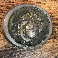Vintage 1985 USMC Marine Corps EGA Belt Buckle Made in USA 1805 Pewter Green B19