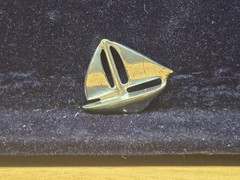 Vintage Miniature Roller Skate Shoe Revolver and Sailing Boat Trinkets