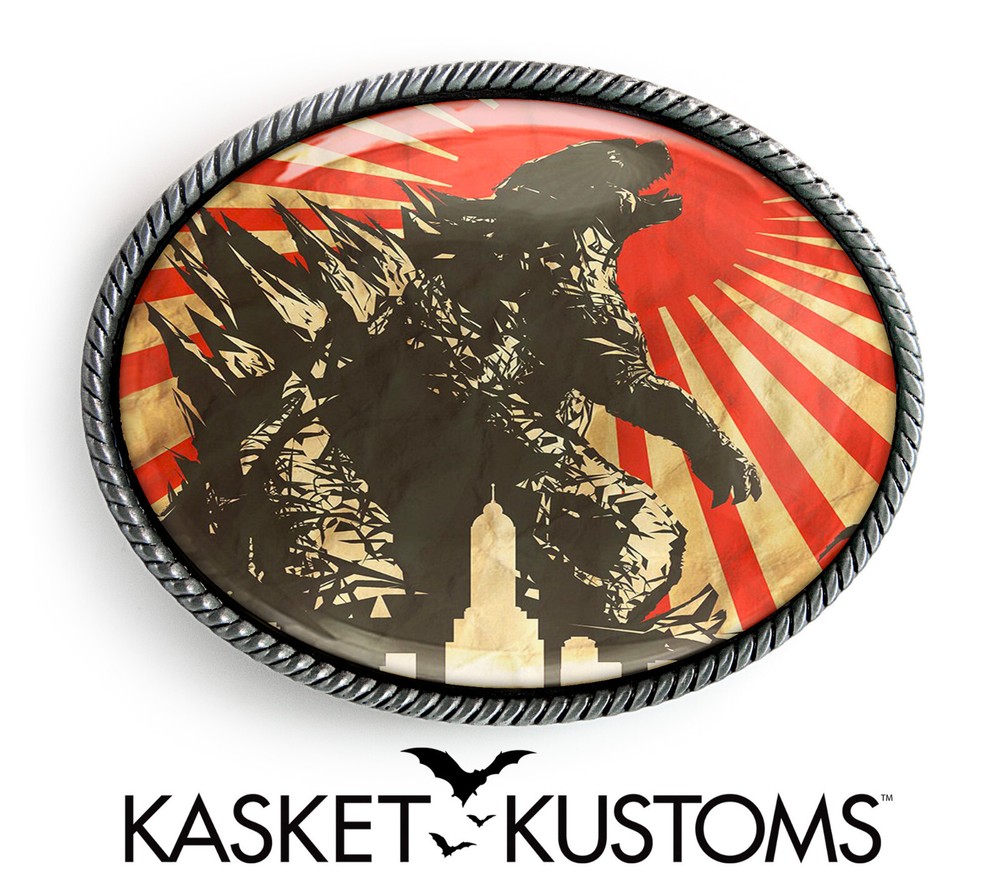 Godzilla Monster Vintage Japanese Art Handmade Artisan Belt Buckle