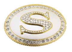 Initial Letter S Belt Buckle Alphabet s Monogram Western Cowboy Rodeo Style New