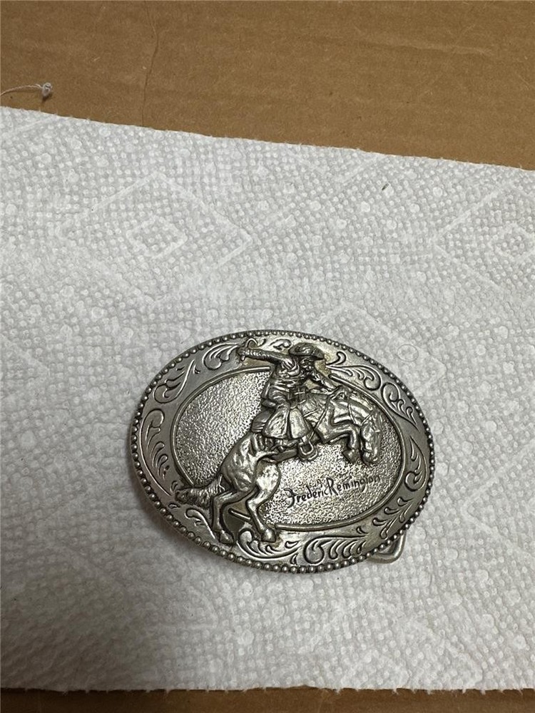 Vintage Frederic Remington Bronco Buster Belt Buckle