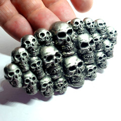 Multi Skull Belt Buckle UK Pewter Large Buckle Biker Punk 20 Skulls Buckle Only