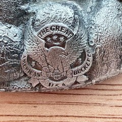 the great american belt co vintage Alaska belt buckle USA made deer doe pewter