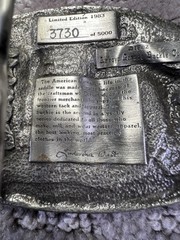 Vintage Arroyo Grande American Cowboy Belt Buckle Mens Silver Western 80s