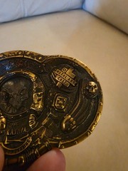 KLAMRA Skull Cthulhu Steampunk Solid Brass Belt Buckle Made in Ukraine 4&Prime; x 2.5&Prime;