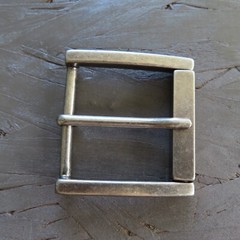 Single Prong Belt Buckle Mens Silver 1.5 Square Roller Replacement Casual Retro