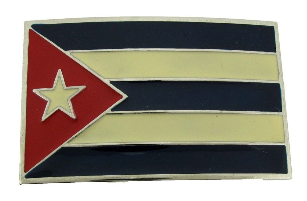 Cuba Flag Belt Buckle Western Rodeo Cubanos Men Women Square Caribbean island