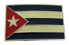 Cuba Flag Belt Buckle Western Rodeo Cubanos Men Women Square Caribbean island