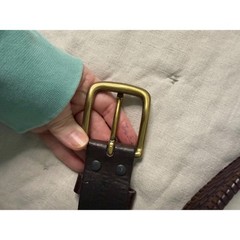 Duluth Leather Belt Mens 44 Brown Braided Solid Brass Boho Western Country