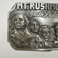 VTG Siskiyou Mt Rushmore Belt Buckle Presidents National Landmark 1987