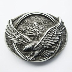 NEW 3-D EAGLE WILDLIFE MOUNTAIN SILVER BIRD BELT BUCKLE
