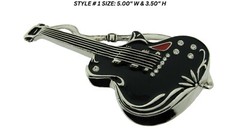 Vintage Guitar Belt Buckle Player Banjo Guitarist Musician Metal Music Men Women